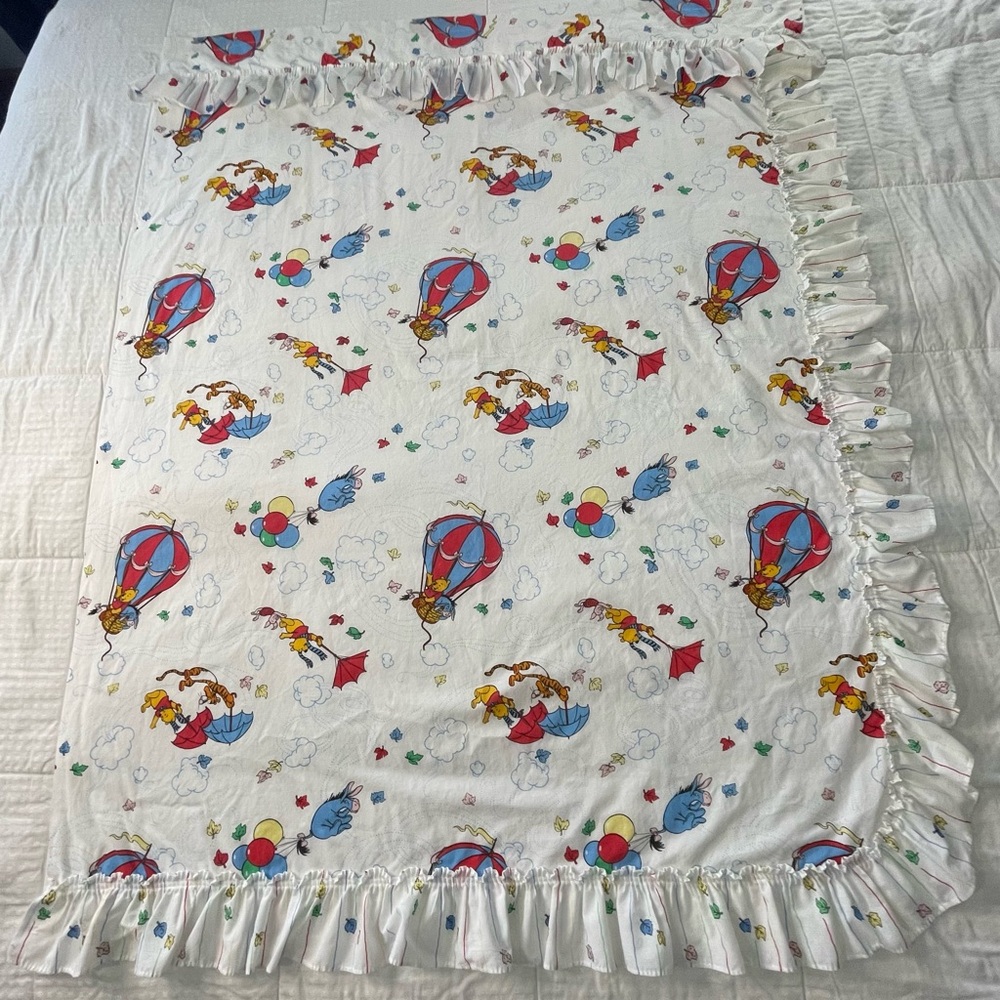 Vintage Winnie the Pooh Priscilla Curtain Panels “The Blustery Day” 49”X62” - Picture 4 of 13